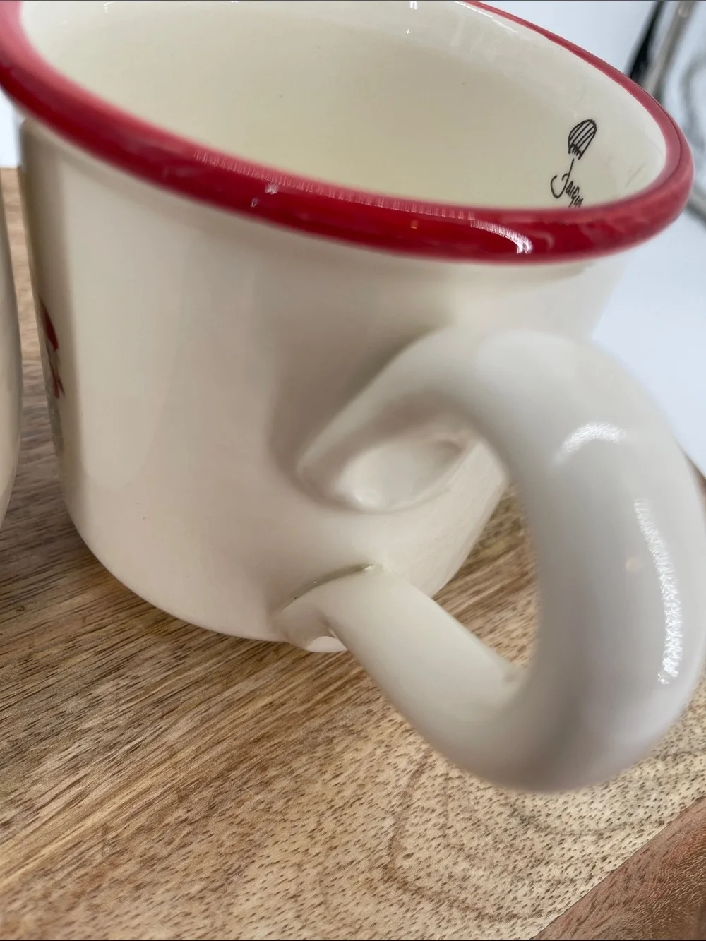 Sur La Table Jacques Pepin Rooster Collection Discontinued Earthenware Mugs-Two
